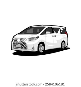 vector luxury white mpv premium car