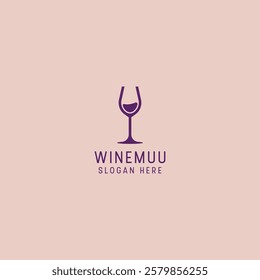 vector luxury wine logo with lines