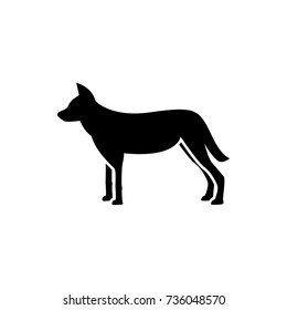 Vector lycaon silhouette view side for retro logos, emblems, badges, labels template vintage design element. Isolated on white background