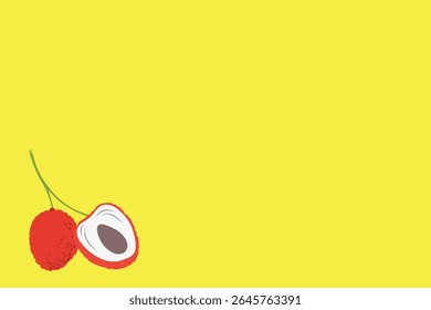 vector lychee on a Backgraund yellow
