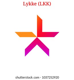 Vector Lykke (LKK) digital cryptocurrency logo. Lykke (LKK) icon. Vector illustration isolated on white background.