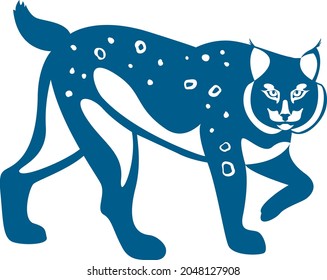 Silhouette de linx vectorial.  Aislado sobre fondo blanco.