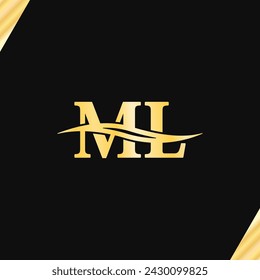vector of M L letter Elegant Logo typography, initial for business name Logotype