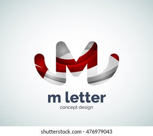 Logotipo de letra vectorial m, plantilla de logotipo geométrico abstracto, creada con elementos superpuestos