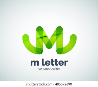 Vector m letter logo, abstract geometric logotype template, created with overlapping elements