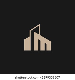 Modelo de diseño del logotipo profesional de los bienes inmuebles Vector m para la empresa