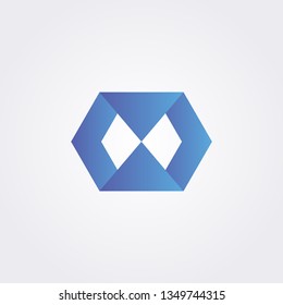 Vector M W letter logo with bold shapes and gradient color.