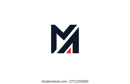 Logotipo del MA del Vector, letra MA, diseño del logotipo de la letra del AM. Logotipo del monograma en mayúscula de la letra inicial AM.
