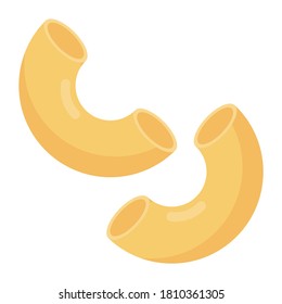 Vector of macaroni pasta, editable icon of mediterrianean cuisine