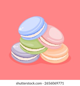 vector macaroon dessert illustration template