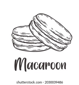 Vector of Macaroon hand drawn sketch style. Drawing element design. Used for menu, poster, banner, label, logo or printed t-shirts, etc.