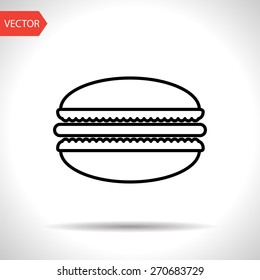 Vector macaroon icon. Food icon. Eps10