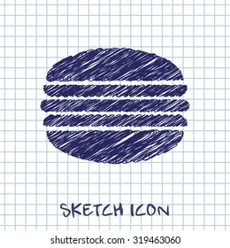 Vector macaroon icon. Food icon. Eps10