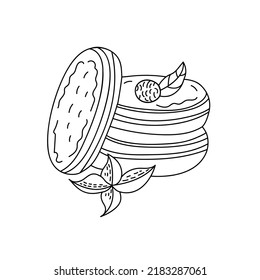 macarons de vector delineación elemen sobre fondo blanco