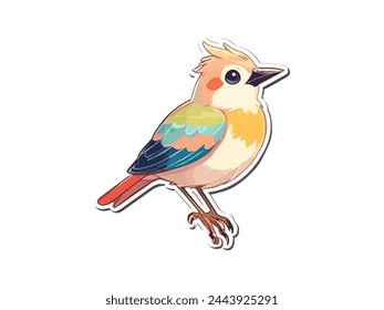 Vector Macaw bid carton waving design.