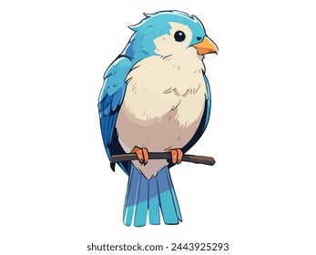 Vector Macaw bid carton waving design.