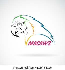 Vector of macaws parrot on white background. Bird Icon. Wild Animals. Easy editable layered vector illustration.