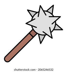 Diseño de iconos de esquema rellenados de Mace vectorial

