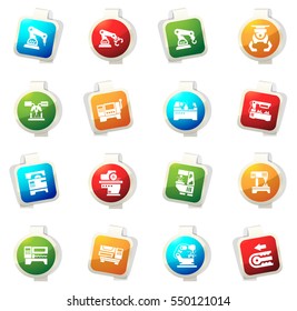 Vector machine tool icons set. Work and factory color icon for web sites and user interfaceslustration