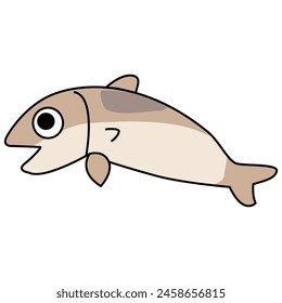 Vector mackerel fish illustration isolated on a white background. Cartoon style.