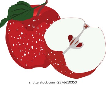 The vector I made is about fruits that exist in the world, namely apples which are very beautiful to look at