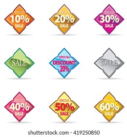 Vector made with Adobe illustrator, for promotion tag and design button icon, it's sprit layer words and object for easy to change words. Thailand graphic character style.