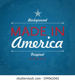Vector made in america sign vintage retro background poster