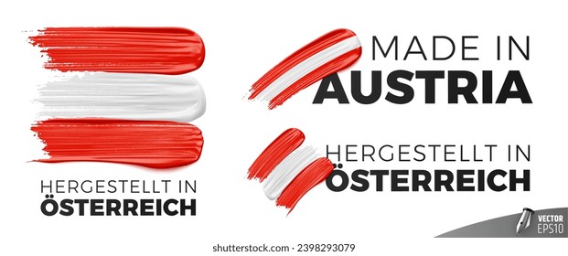 Vector fabricado en logos de Austria sobre fondo blanco.