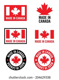 Vector 'Made in Canada' logo set svg