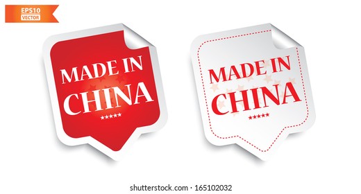 Vector: Made in CHINA sticker. Eps10.