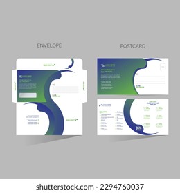 vector made envelope and postcard for any best company use