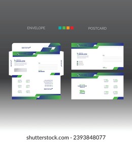 vector made envelope and postcard for any best company use