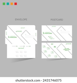 vector made envelope and postcard for any best company use