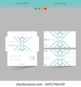 vector made envelope and postcard for any best company use