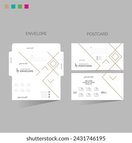 vector made envelope and postcard for any best company use