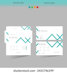 vector made envelope and postcard for any best company use