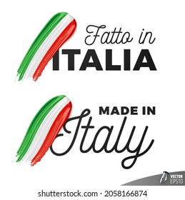 Vector made in Italy logos on a white background.