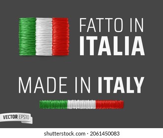 Vector made in Italy logos on a dark grey background.