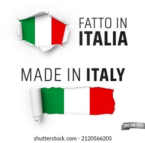 Vector made in Italy logos on a white background.