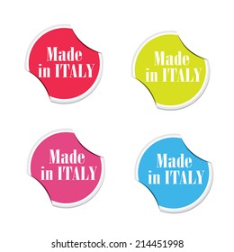 Vector - Made in Italy. Round stickers 