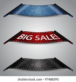 Vector made of jean fabric ribbon