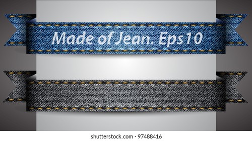 Vector made of jean fabric ribbon