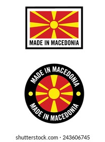 Vector Made in Macedonia Icon and Flag Set