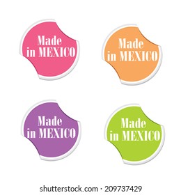 Vector - Made in Mexico. Round stickers 