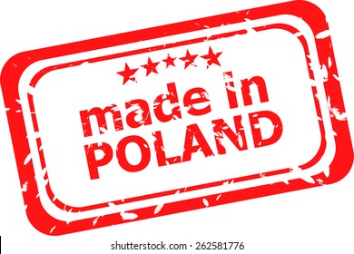 vector Made in Poland red rubber stamp
