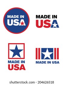 Vector 'Made in the USA' icon and logo set