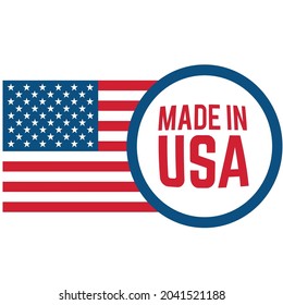 Vector of Made in the USA logo, labels and badges on white background