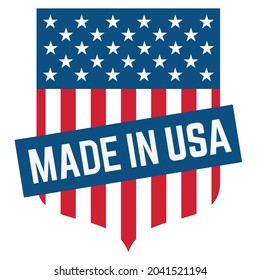 Vector of Made in the USA logo, labels and badges on white background