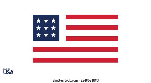 Vector made in USA sign. Vector icon.