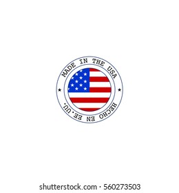Vector made in USA stamp with flag. Signs and symbols